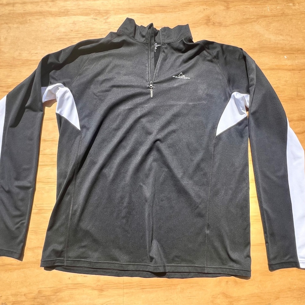 Paradox Mens 1/4 Zip Short Sleeve Performance Shirt Black White Activewear XL